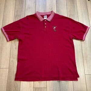 Vintage Warner Bros Studio Store Wile E Coyote Golf Shirt Mens Size XL Red